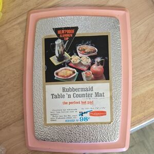 Brand New Vintage 1962 Rubbermaid Pink Table N Counter Heatproof Mat